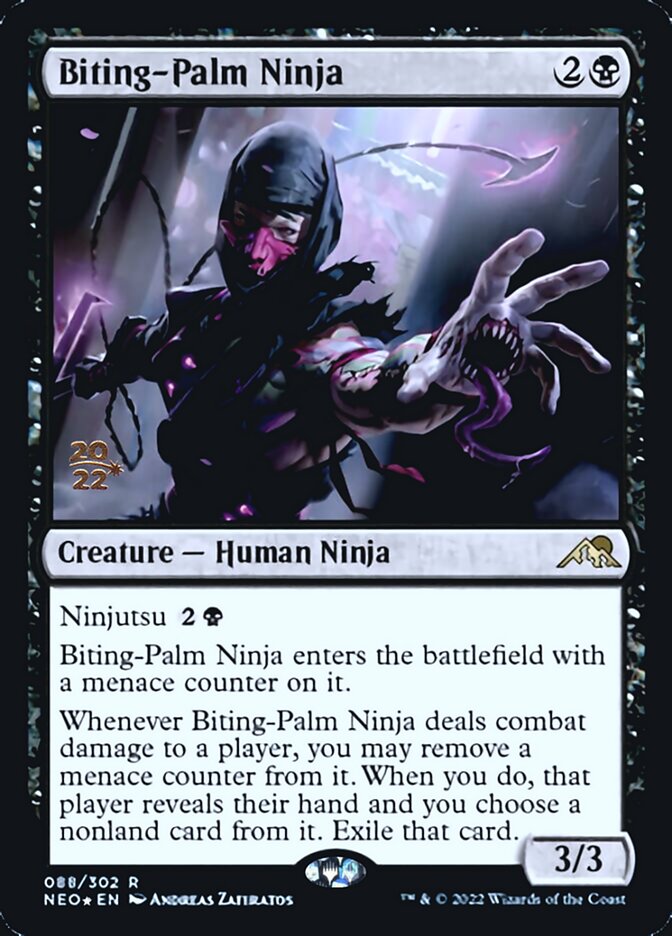 Biting-Palm Ninja [Kamigawa: Neon Dynasty Prerelease Promos] | Cracking-Singles