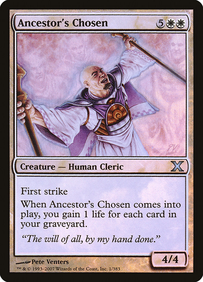 Ancestor's Chosen (Premium Foil) [Tenth Edition] | Cracking-Singles