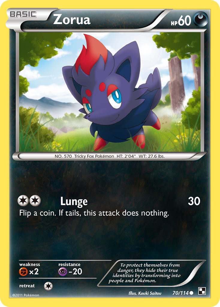 Zorua (70/114) [Black & White: Base Set] | Cracking-Singles