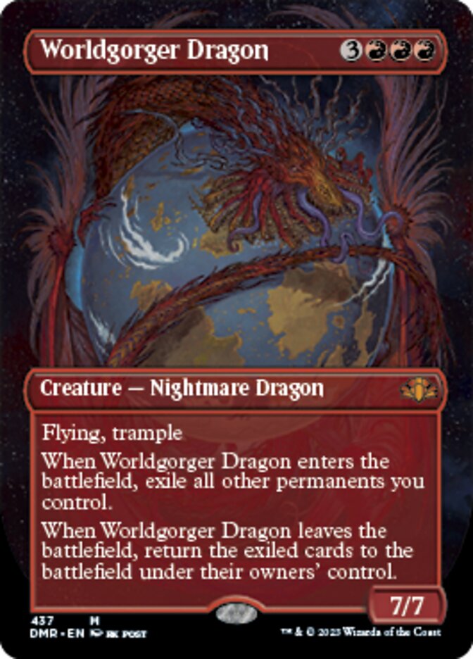 Worldgorger Dragon (Borderless Alternate Art) [Dominaria Remastered] | Cracking-Singles