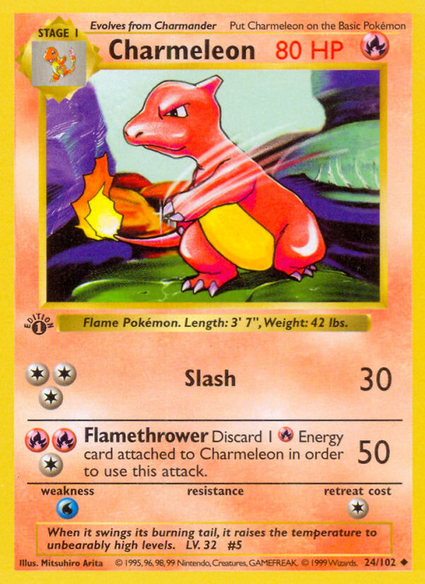 Charmeleon (24/102) (Shadowless) [Base Set 1st Edition] | Cracking-Singles