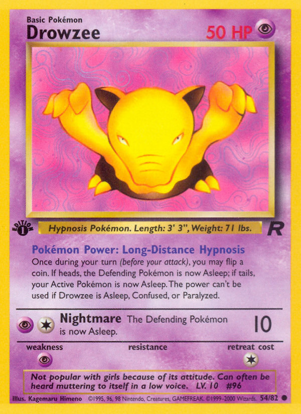 Drowzee (54/82) [Team Rocket 1st Edition] | Cracking-Singles