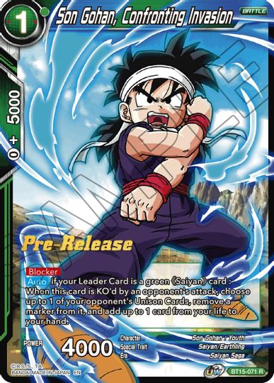 Son Gohan, Confronting Invasion (BT15-071) [Saiyan Showdown Prerelease Promos] | Cracking-Singles