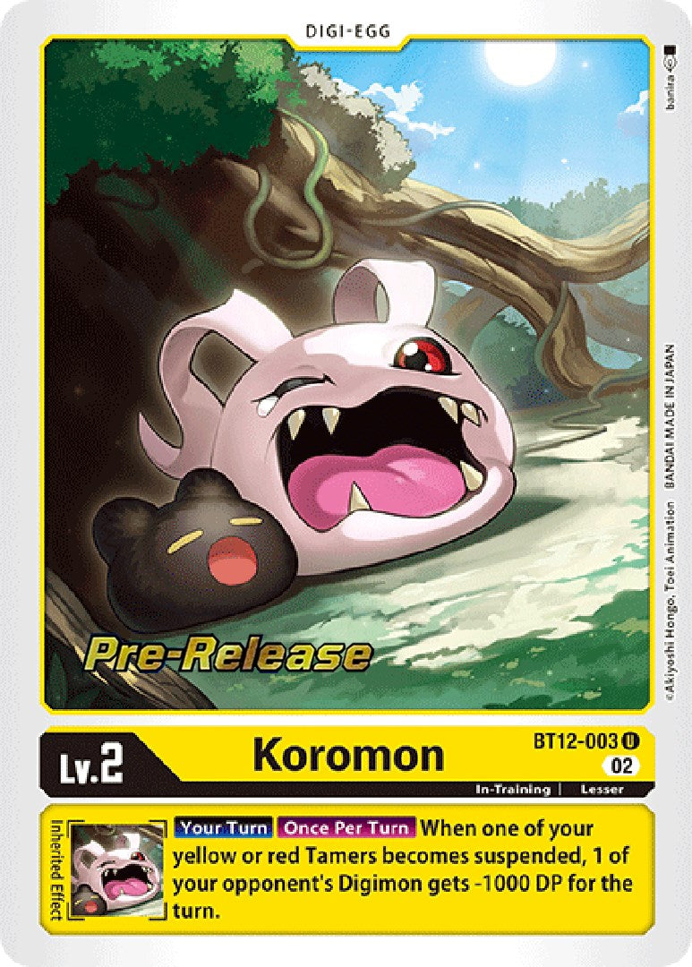 Koromon [BT12-003] [Across Time Pre-Release Cards] | Cracking-Singles