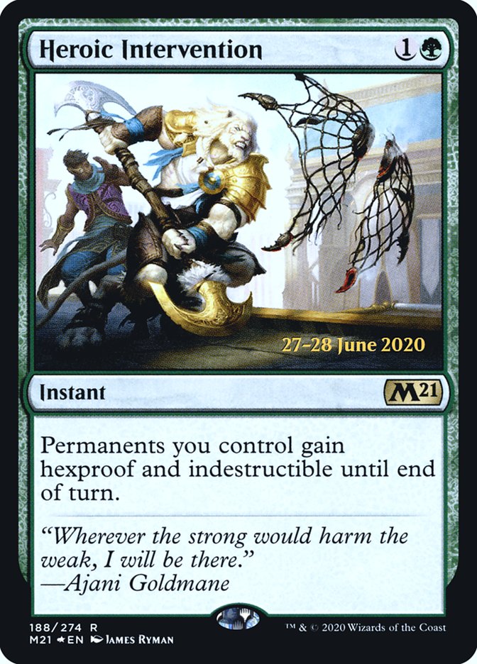 Heroic Intervention  [Core Set 2021 Prerelease Promos] | Cracking-Singles