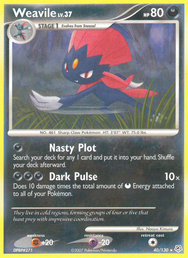 Weavile (40/130) [Diamond & Pearl: Base Set] | Cracking-Singles