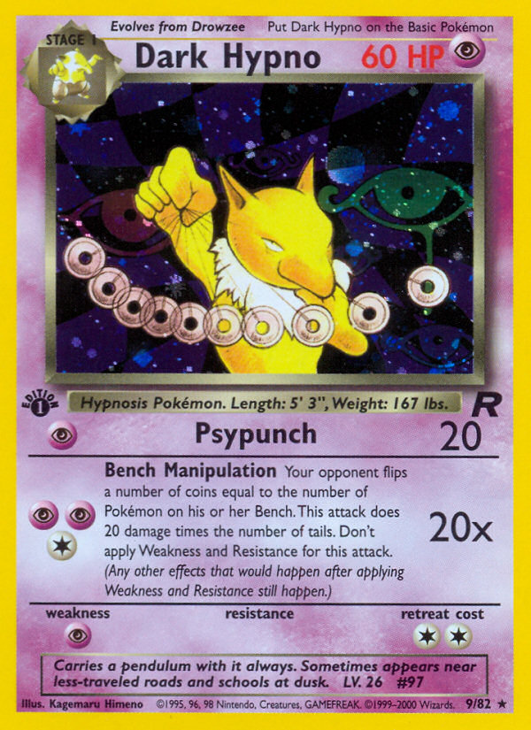 Dark Hypno (9/82) [Team Rocket 1st Edition] | Cracking-Singles