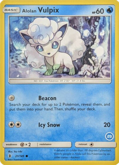 Alolan Vulpix (21/145) (Deck Exclusive #29) [Sun & Moon: Trainer Kit - Alolan Ninetales] | Cracking-Singles