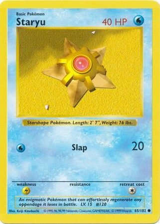 Staryu (65/102) [Base Set Shadowless Unlimited] | Cracking-Singles