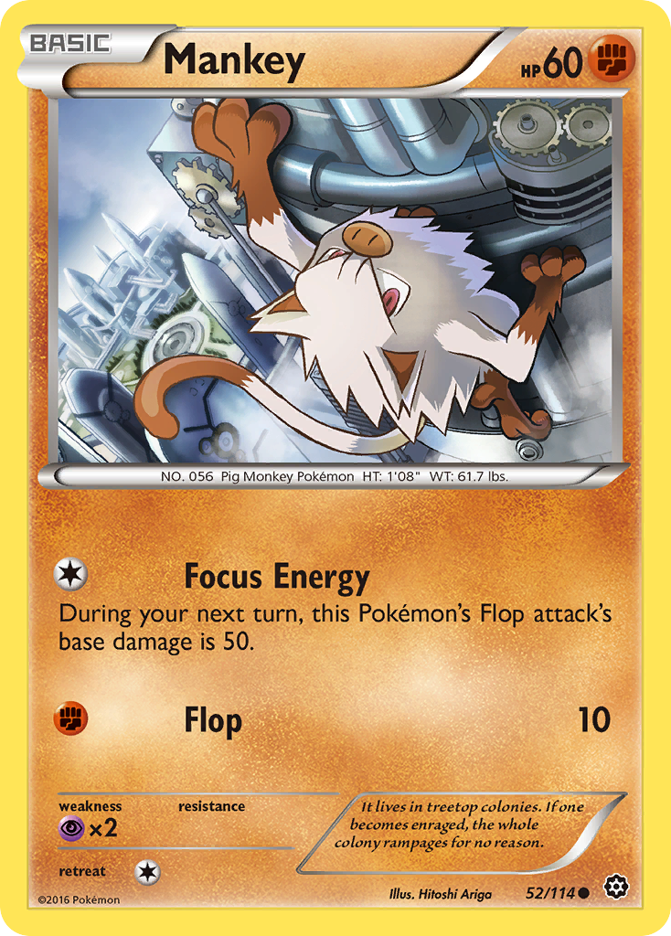 Mankey (52/114) [XY: Steam Siege] | Cracking-Singles