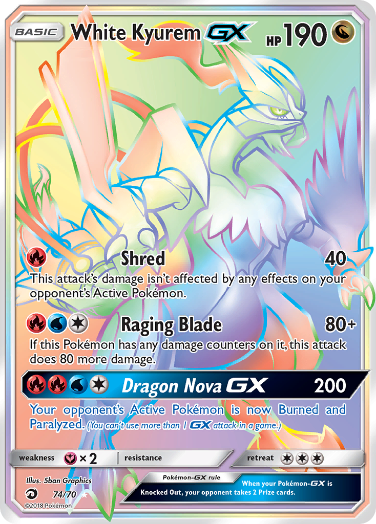 White Kyurem GX (74/70) [Sun & Moon: Dragon Majesty] | Cracking-Singles