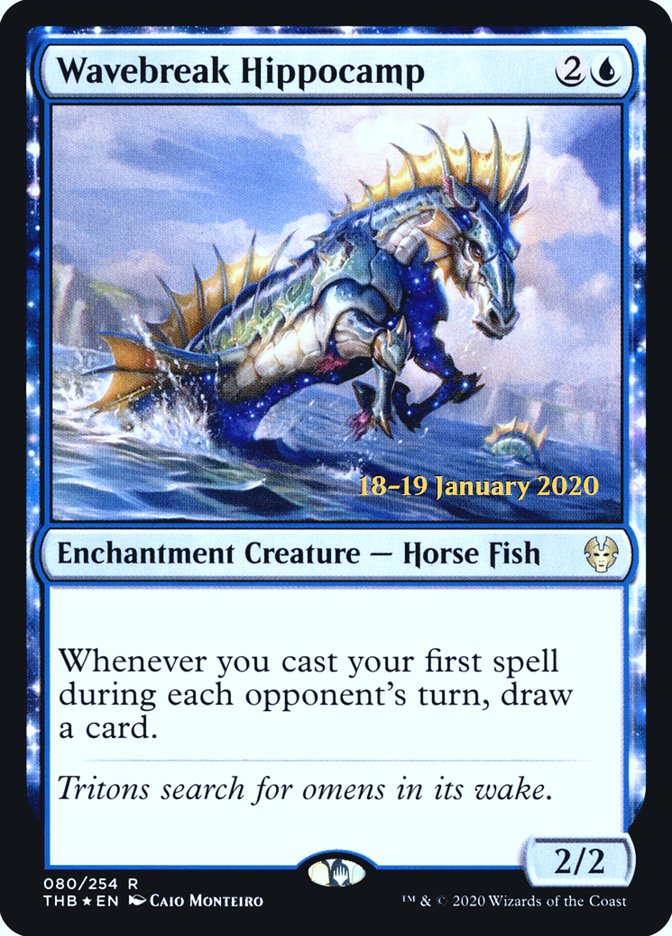 Wavebreak Hippocamp [Theros Beyond Death Prerelease Promos] | Cracking-Singles