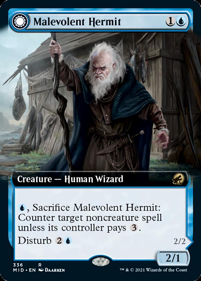 Malevolent Hermit // Benevolent Geist (Extended) [Innistrad: Midnight Hunt] | Cracking-Singles