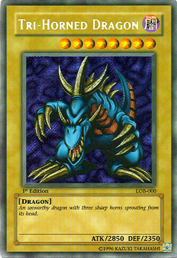 Tri-Horned Dragon [LOB-000] Secret Rare | Cracking-Singles