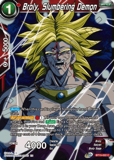 Broly, Slumbering Demon [BT15-022] | Cracking-Singles