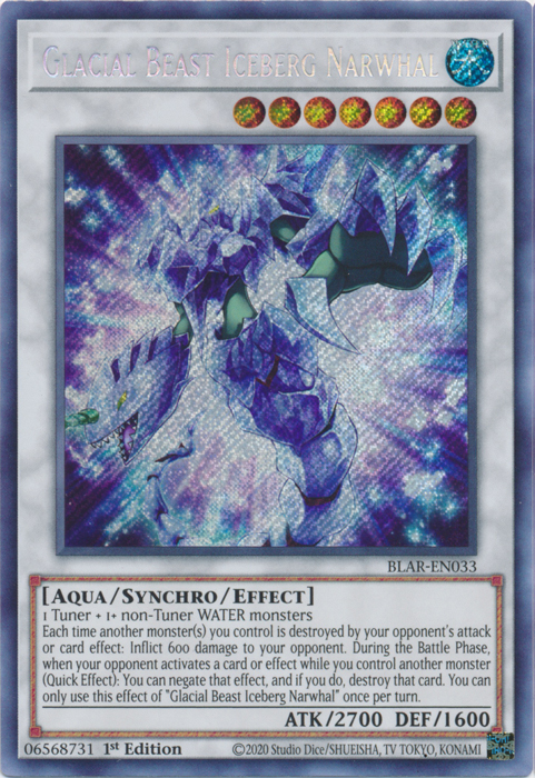 Glacial Beast Iceberg Narwhal [BLAR-EN033] Secret Rare | Cracking-Singles