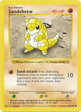 Sandshrew (62/102) [Base Set Shadowless Unlimited] | Cracking-Singles