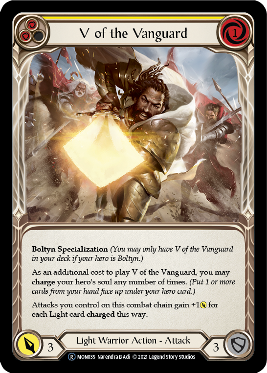 V of the Vanguard (Rainbow Foil) [U-MON035-RF] Unlimited Rainbow Foil | Cracking-Singles