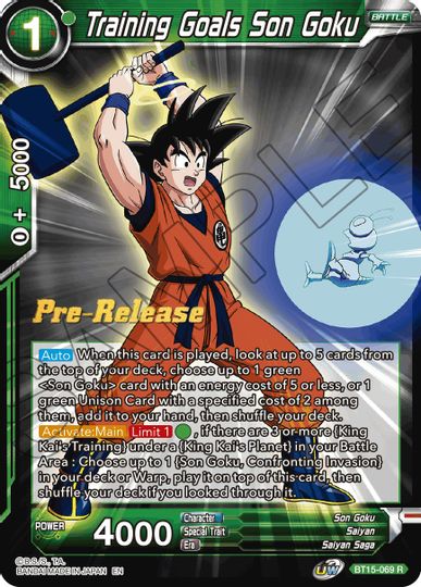 Training Goals Son Goku (BT15-069) [Saiyan Showdown Prerelease Promos] | Cracking-Singles