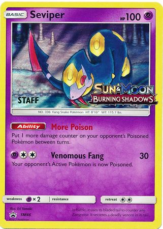 Seviper (SM46) (Staff Prerelease Promo) [Sun & Moon: Black Star Promos] | Cracking-Singles