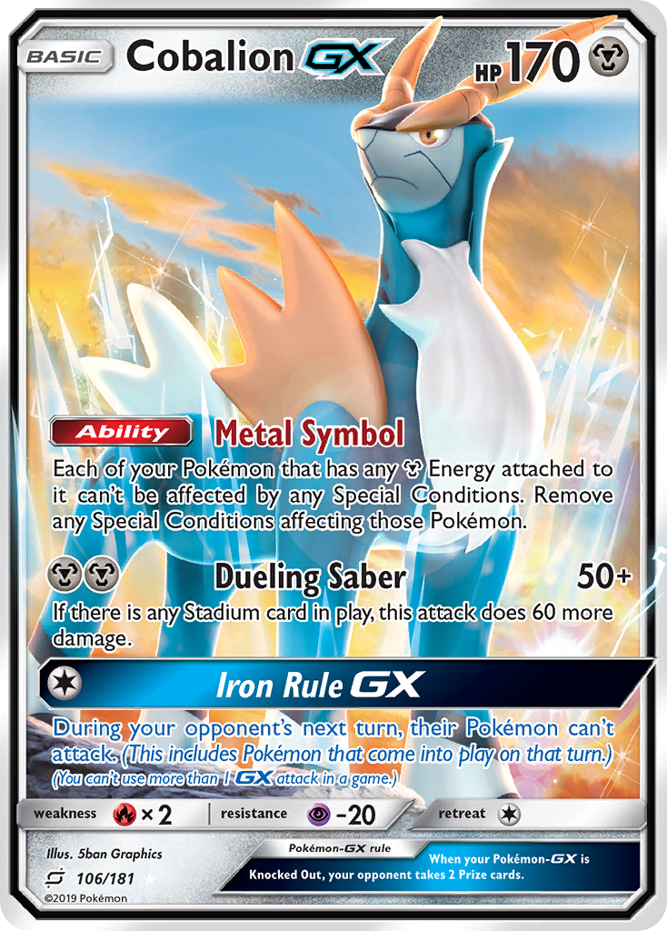 Cobalion GX (106/181) [Sun & Moon: Team Up] | Cracking-Singles