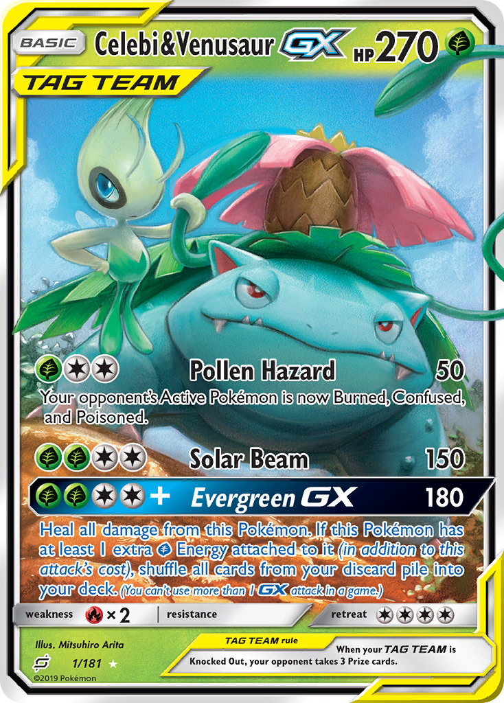 Celebi & Venusaur GX (1/181) [Sun & Moon: Team Up] | Cracking-Singles