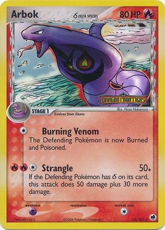 Arbok (13/101) (Delta Species) (Stamped) [EX: Dragon Frontiers] | Cracking-Singles