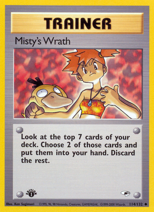 Misty's Wrath (114/132) [Gym Heroes 1st Edition] | Cracking-Singles