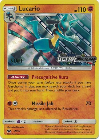 Lucario (SM95) (Staff Prerelease Promo) [Sun & Moon: Black Star Promos] | Cracking-Singles