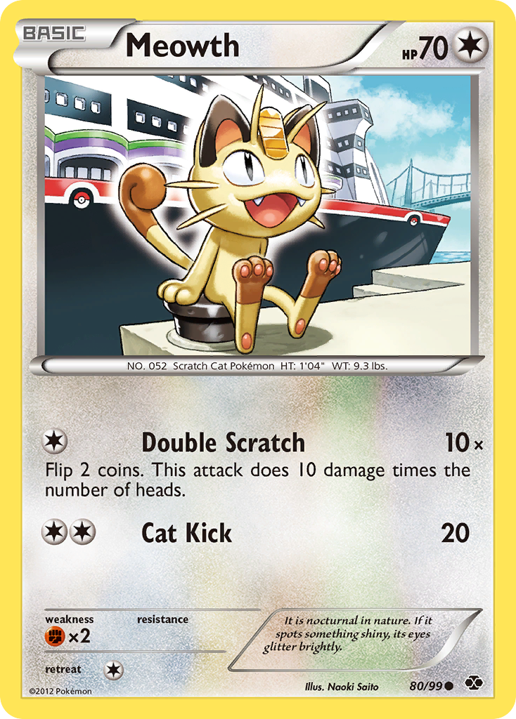 Meowth (80/99) [Black & White: Next Destinies] | Cracking-Singles