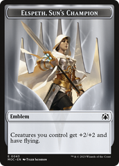 Warrior // Elspeth, Sun's Champion Emblem Double-Sided Token [March of the Machine Commander Tokens] | Cracking-Singles