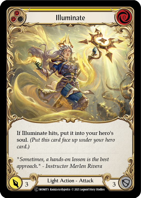 Illuminate (Yellow) (Rainbow Foil) [U-MON073-RF] Unlimited Rainbow Foil | Cracking-Singles