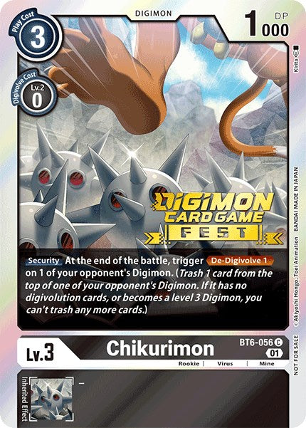 Chikurimon [BT6-056] (Digimon Card Game Fest 2022) [Double Diamond Promos] | Cracking-Singles