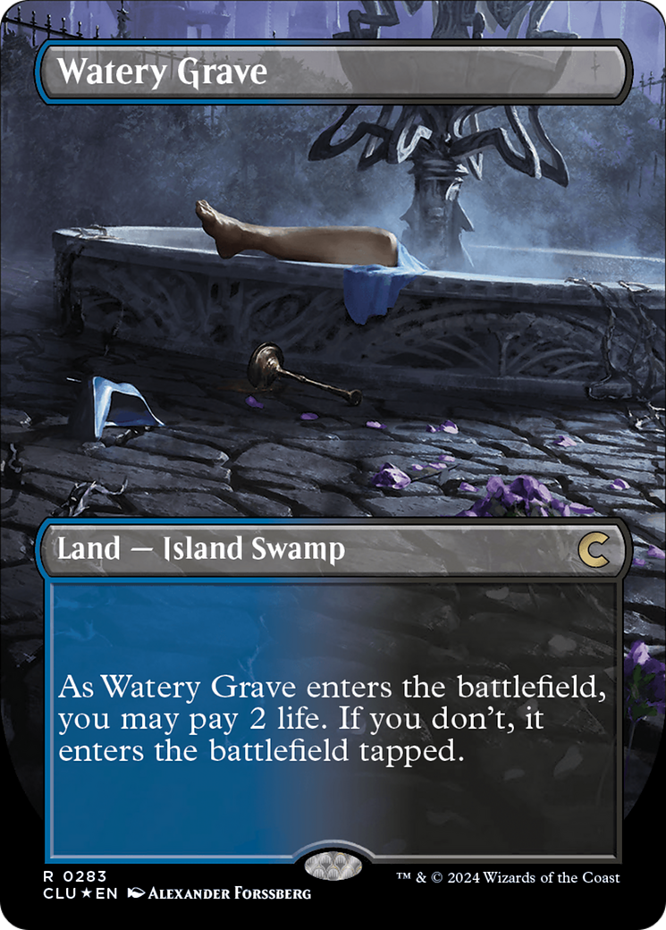 Watery Grave (Borderless) [Ravnica: Clue Edition] | Cracking-Singles