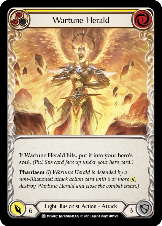 Wartune Herald (Yellow) (Rainbow Foil) [MON027-RF] 1st Edition Rainbow Foil | Cracking-Singles