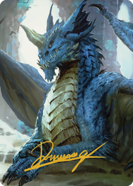 Young Blue Dragon Art Card (Gold-Stamped Signature) [Commander Legends: Battle for Baldur's Gate Art Series] | Cracking-Singles