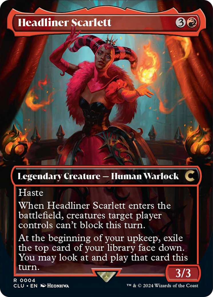 Headliner Scarlett (Borderless) [Ravnica: Clue Edition] | Cracking-Singles