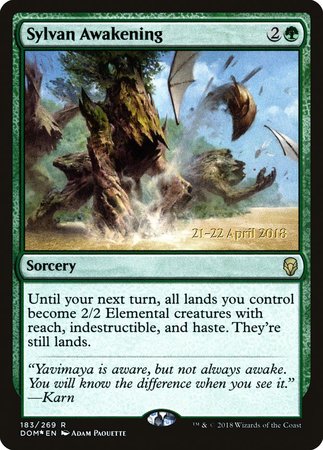 Sylvan Awakening [Dominaria Promos] | Cracking-Singles