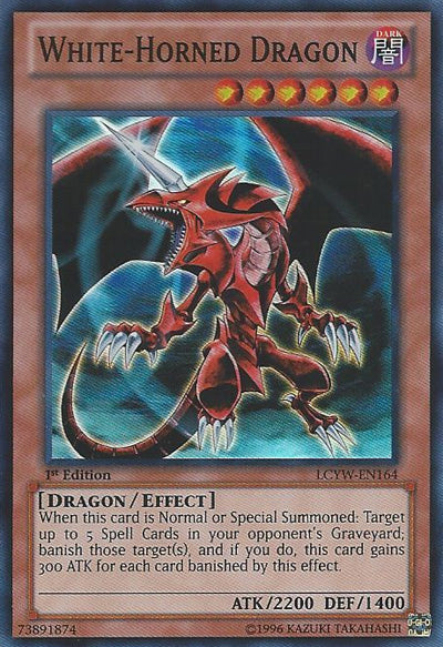 White-Horned Dragon [LCYW-EN164] Super Rare | Cracking-Singles