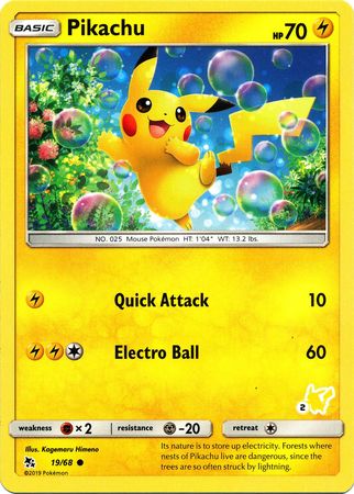 Pikachu (19/68) (Pikachu Stamp #2) [Battle Academy 2020] | Cracking-Singles