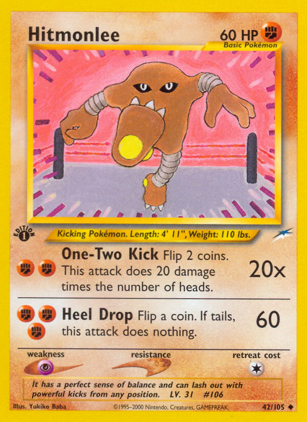 Hitmonlee (42/105) [Neo Destiny 1st Edition] | Cracking-Singles