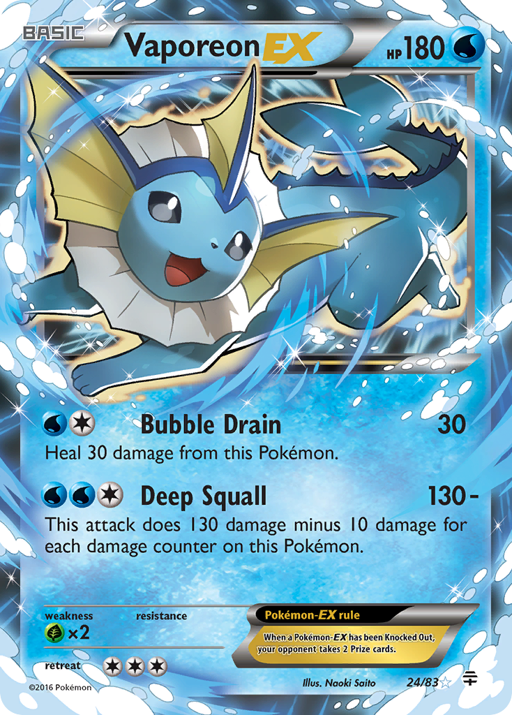 Vaporeon EX (24/83) [XY: Generations] | Cracking-Singles