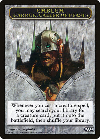 Emblem - Garruk, Caller of Beasts [Magic 2014 Tokens] | Cracking-Singles