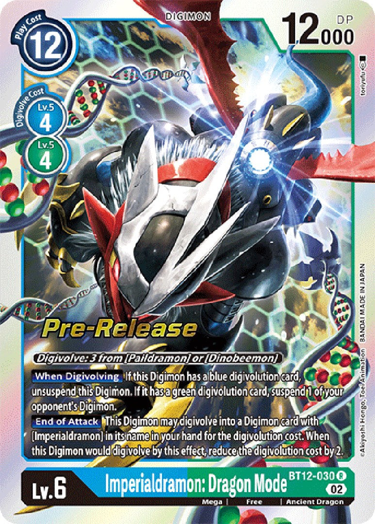 Imperialdramon: Dragon Mode [BT12-030] [Across Time Pre-Release Cards] | Cracking-Singles