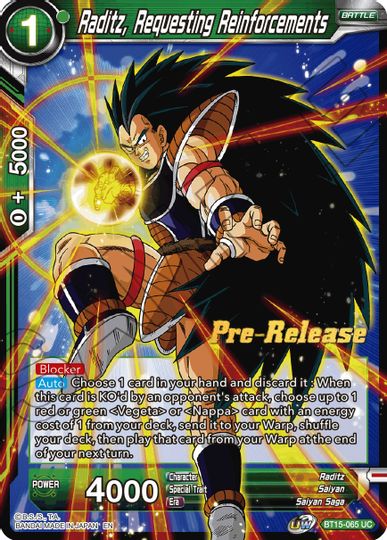 Raditz, Requesting Reinforcements (BT15-065) [Saiyan Showdown Prerelease Promos] | Cracking-Singles