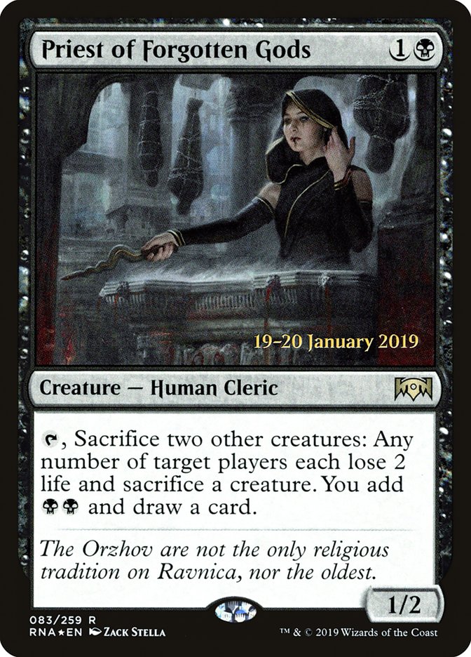 Priest of Forgotten Gods [Ravnica Allegiance Prerelease Promos] | Cracking-Singles