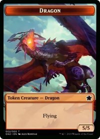 Dragon // Dinosaur Double-Sided Token [Game Night 2019 Tokens] | Cracking-Singles