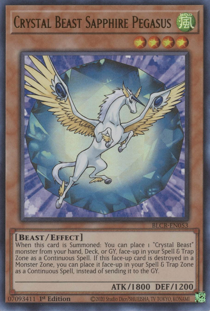 Crystal Beast Sapphire Pegasus [BLCR-EN053] Ultra Rare | Cracking-Singles