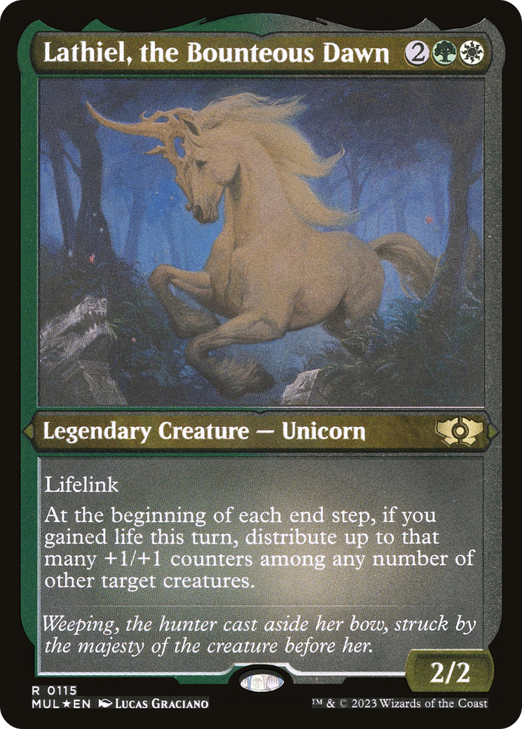 Lathiel, the Bounteous Dawn (Foil Etched) [Multiverse Legends] | Cracking-Singles