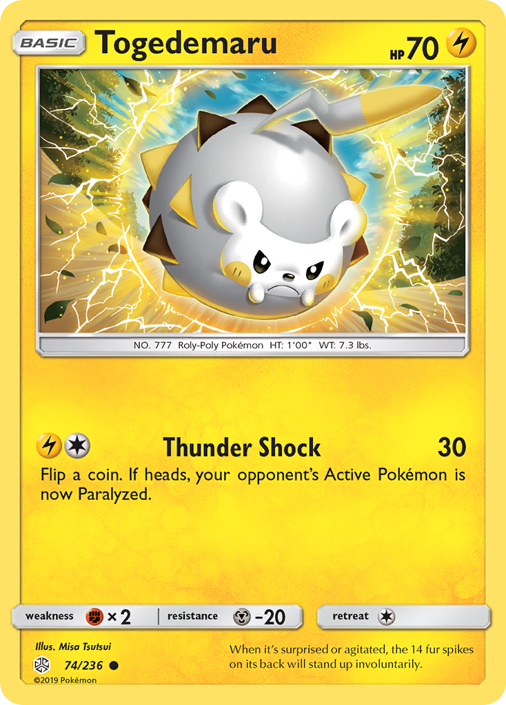 Togedemaru (74/236) [Sun & Moon: Cosmic Eclipse] | Cracking-Singles